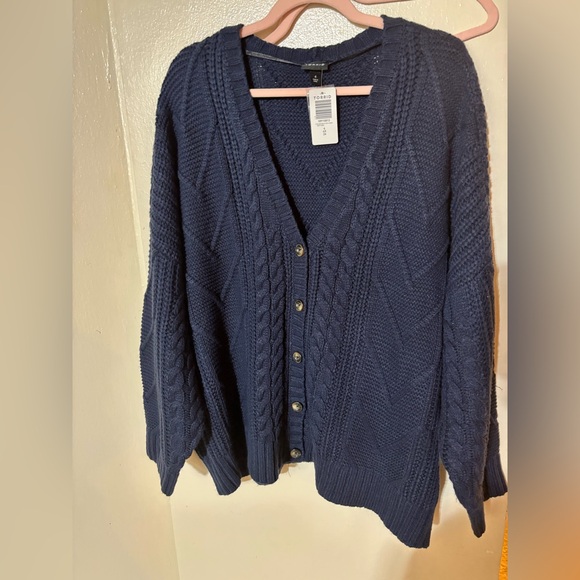 torrid Sweaters - Torrid Deep Blue Cable Knit Cardigan